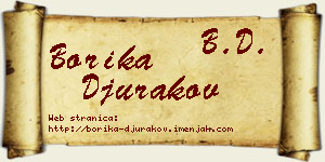 Borika Đurakov vizit kartica